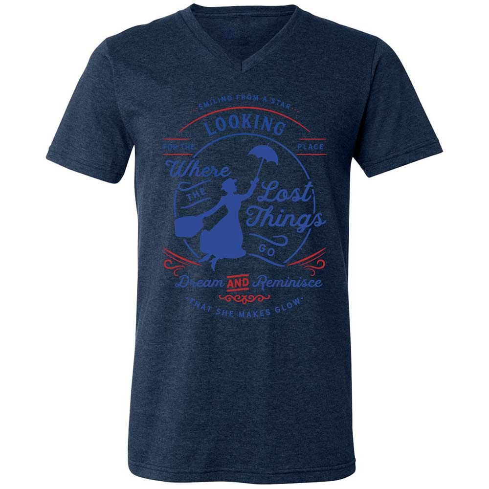 Unisex V-Neck T-Shirt - JJDKJW57 - Heather Navy - 13