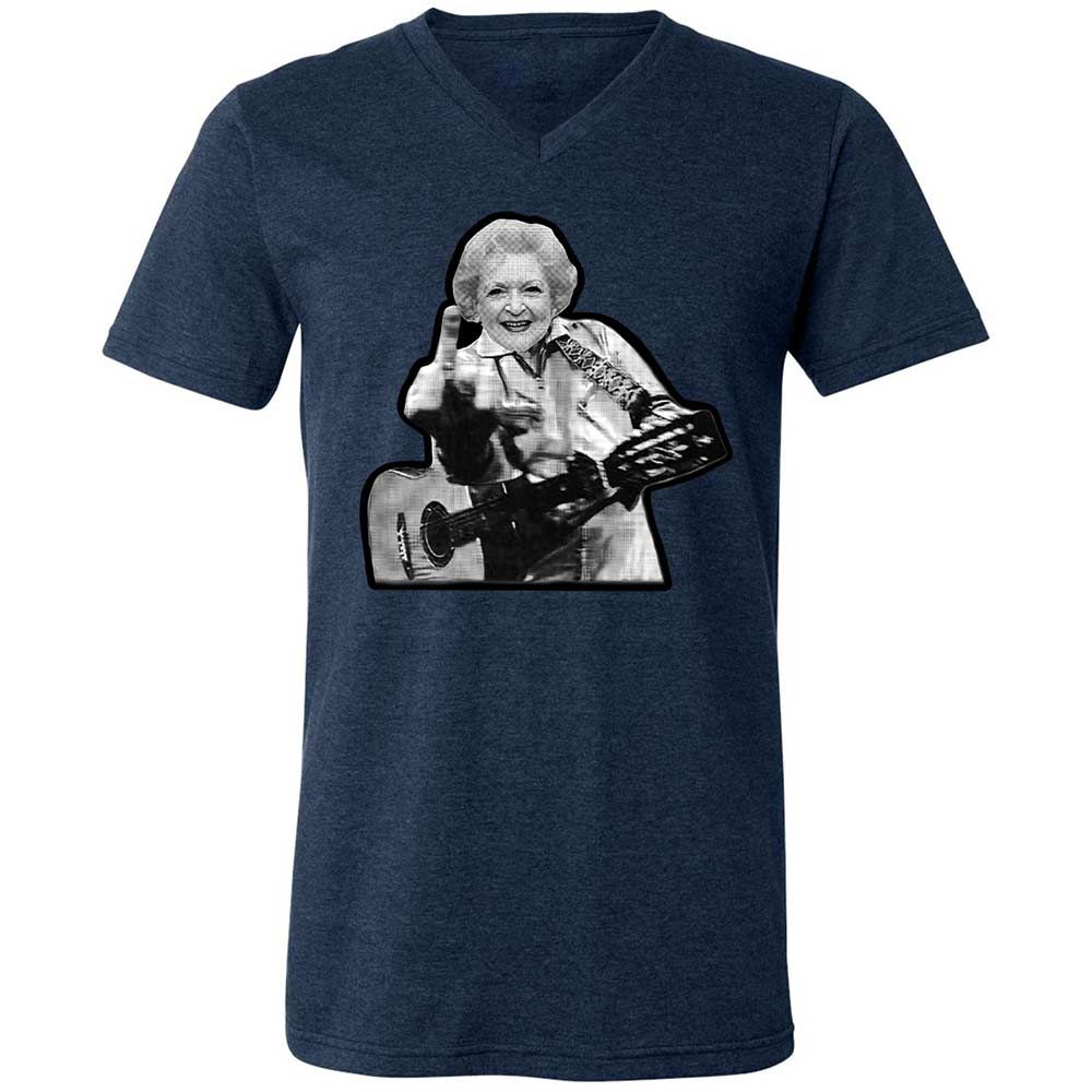 Unisex V-Neck T-Shirt - 8RN69VXF - Heather Navy - 13