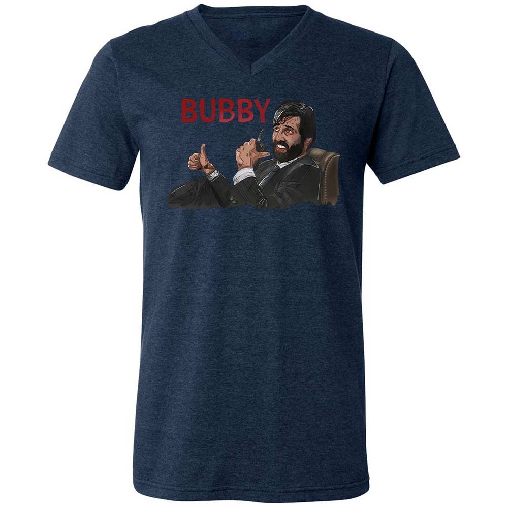 Unisex V-Neck T-Shirt - 7LNYNKHQ - Heather Navy - 13