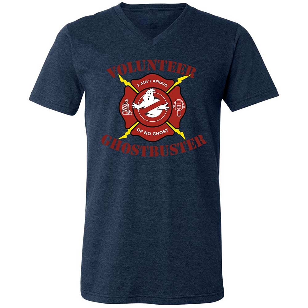 Unisex V-Neck T-Shirt - 4DHMVYJT - Heather Navy - 13