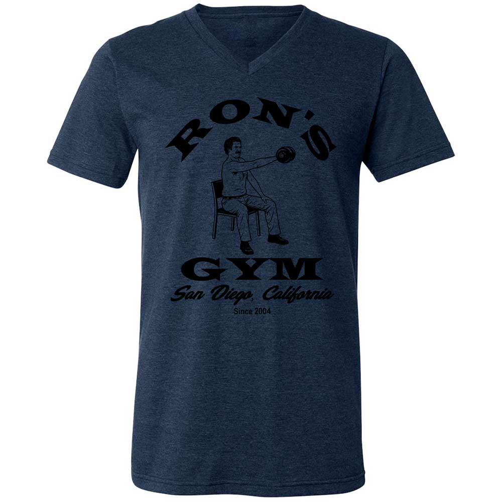 Unisex V-Neck T-Shirt - FQL6P728 - Heather Navy - 13