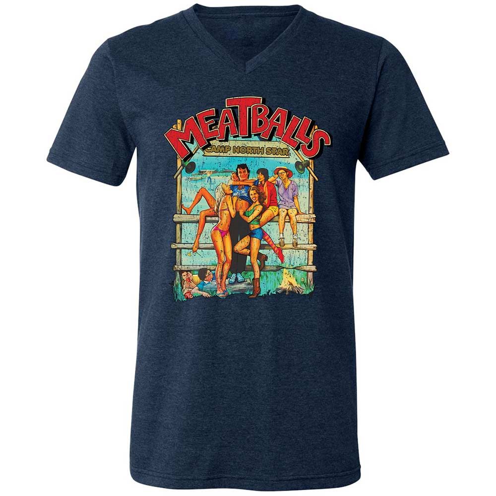 Unisex V-Neck T-Shirt - 9E9DV8KJ - Heather Navy - 13