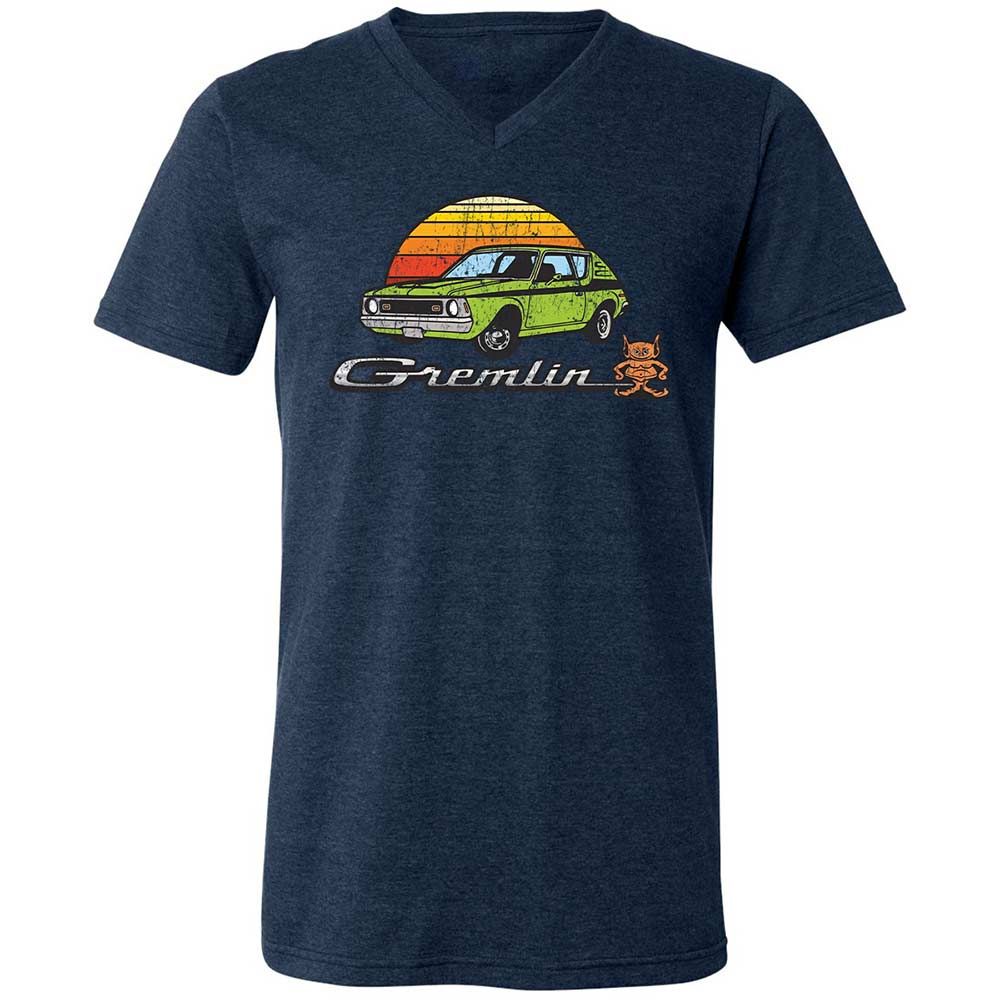 Unisex V-Neck T-Shirt - 1CVLH8DY - Heather Navy - 13