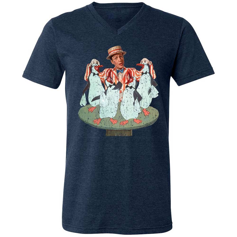 Unisex V-Neck T-Shirt - KMJBCDE2 - Heather Navy - 13