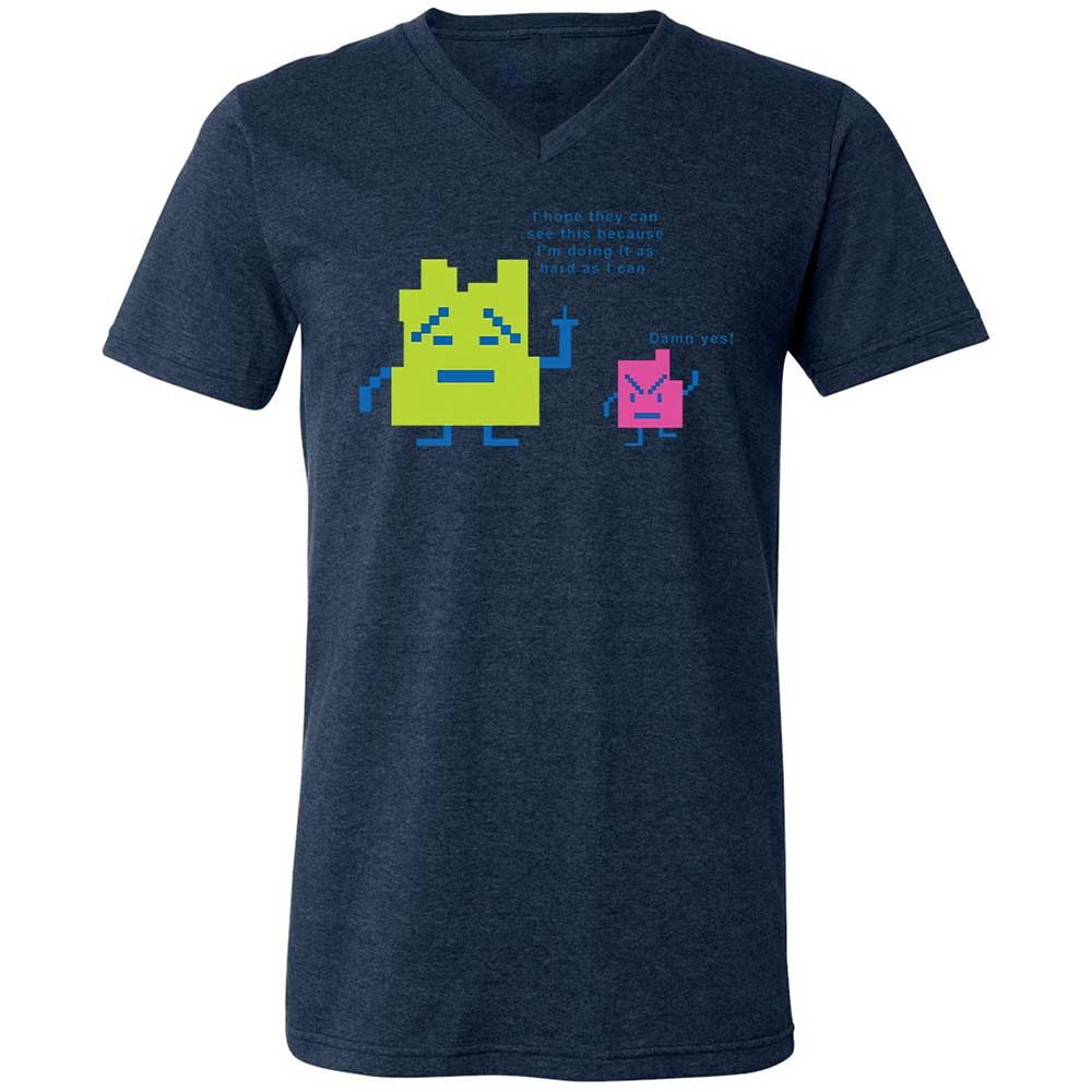Unisex V-Neck T-Shirt - FJ7DM54A - Heather Navy - 13