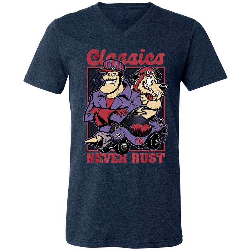 Unisex V-Neck T-Shirt - RBGTEHSV - Heather Navy - 13