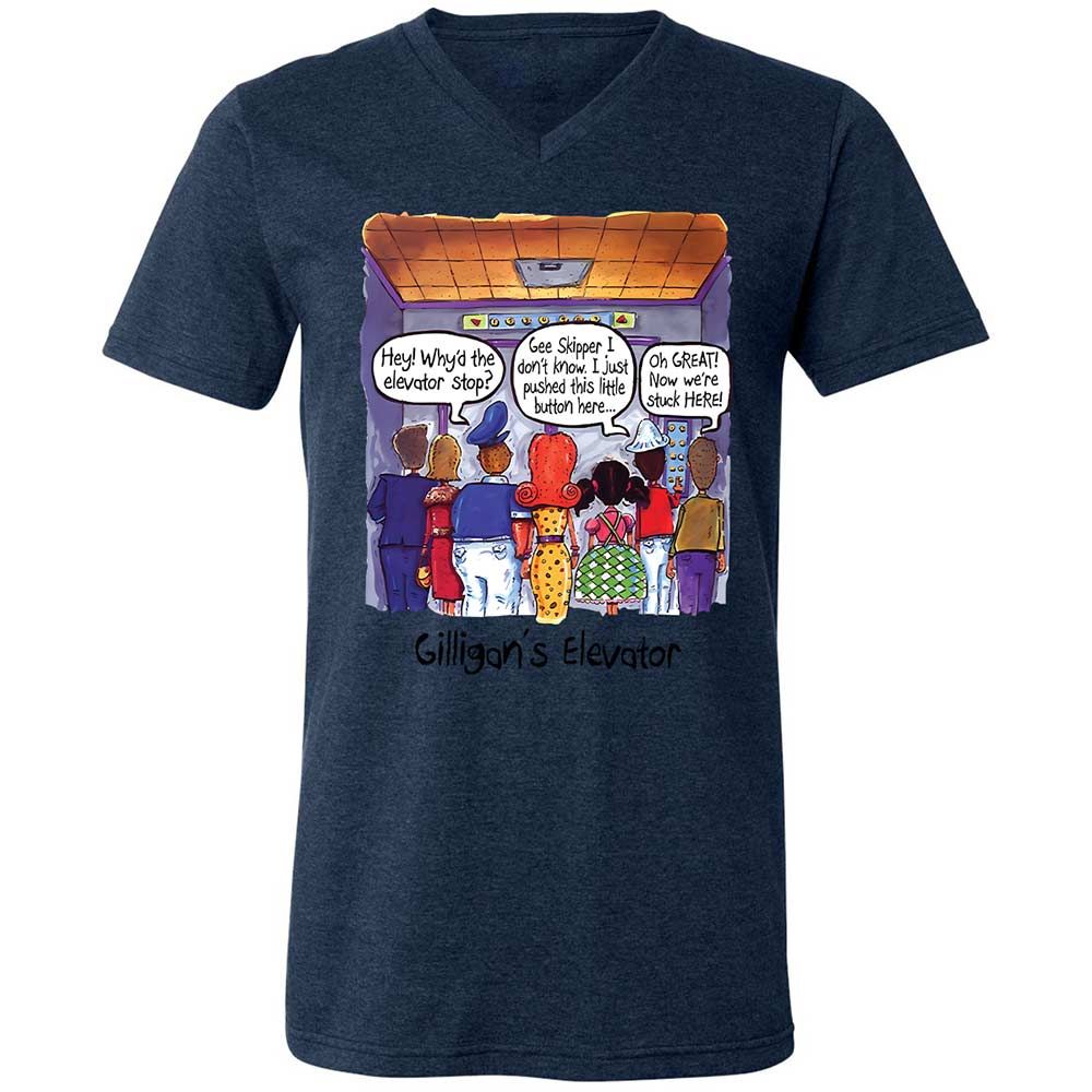 Unisex V-Neck T-Shirt - 2LAMZU2D - Heather Navy - 13