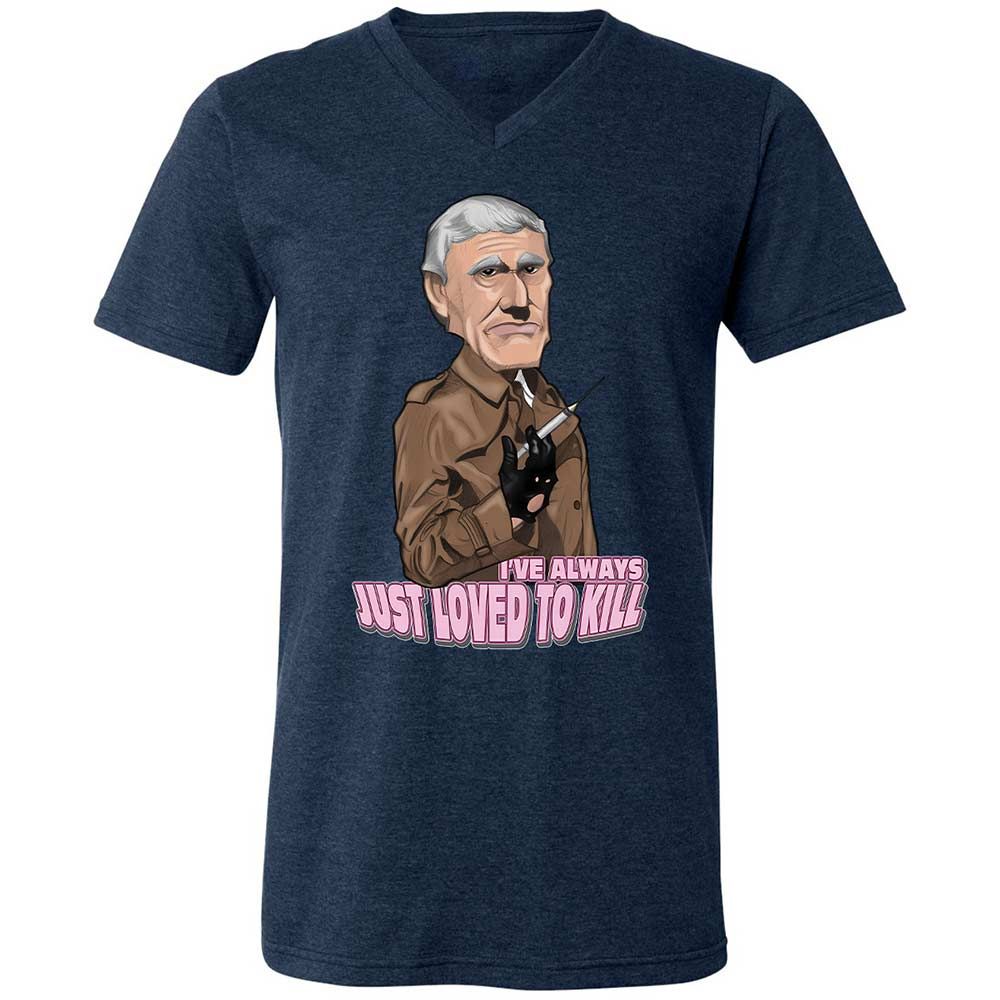 Unisex V-Neck T-Shirt - KF7LL57M - Heather Navy - 13