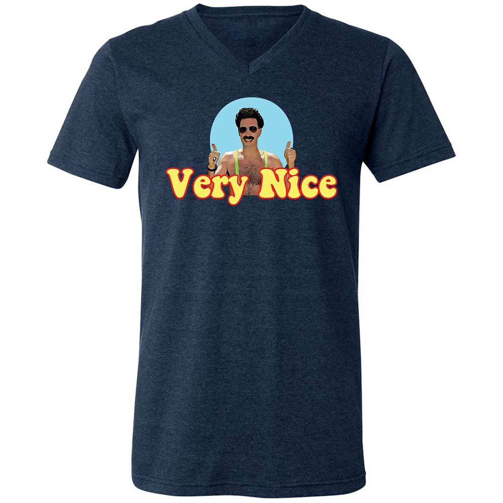 Unisex V-Neck T-Shirt - 26JEALWZ - Heather Navy - 13