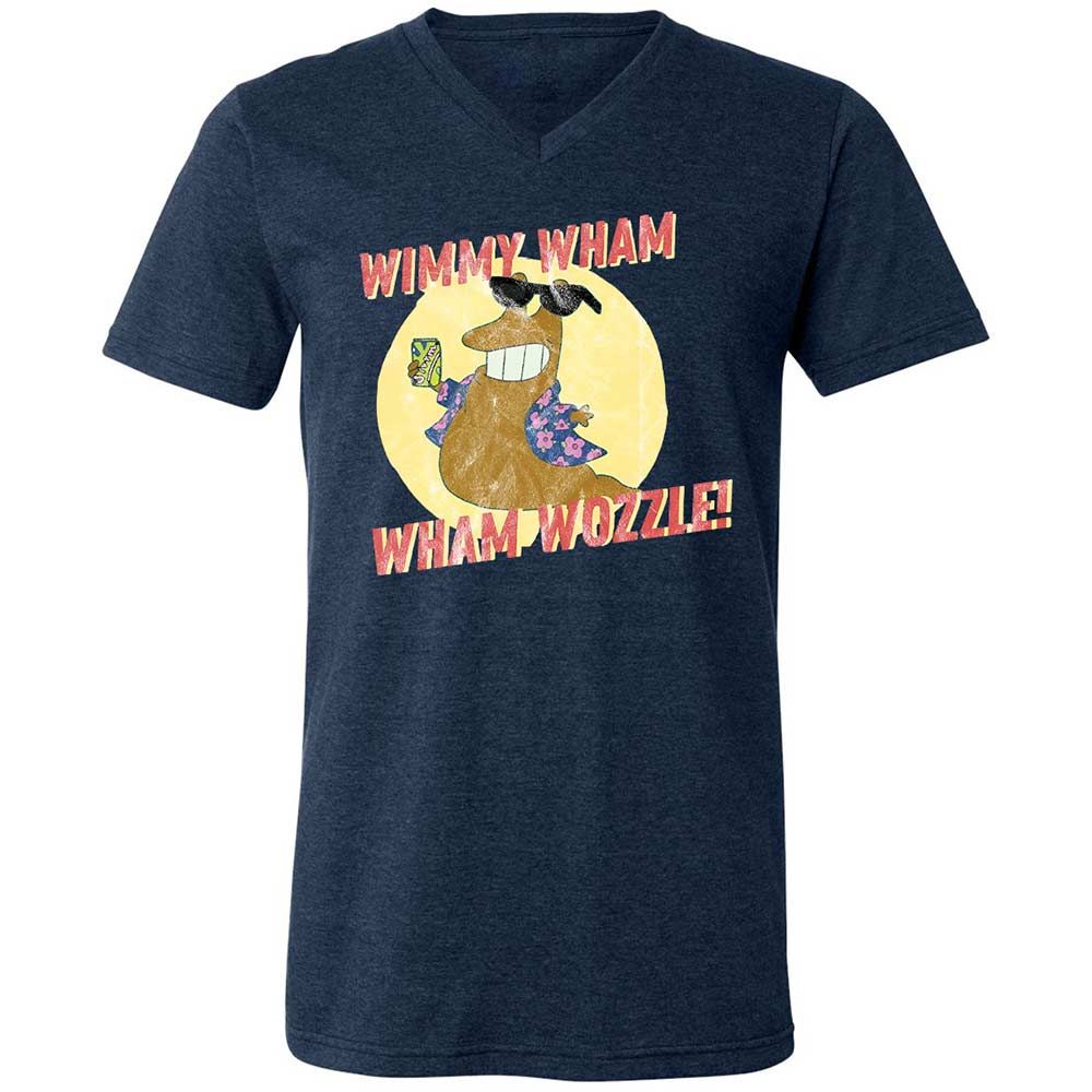 Unisex V-Neck T-Shirt - QJLGWT5A - Heather Navy - 13