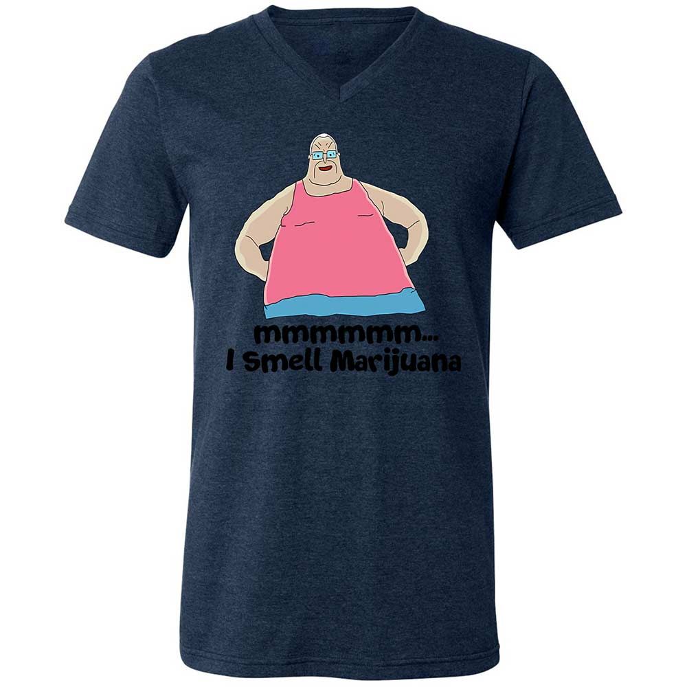 Unisex V-Neck T-Shirt - D3FQMEXJ - Heather Navy - 13