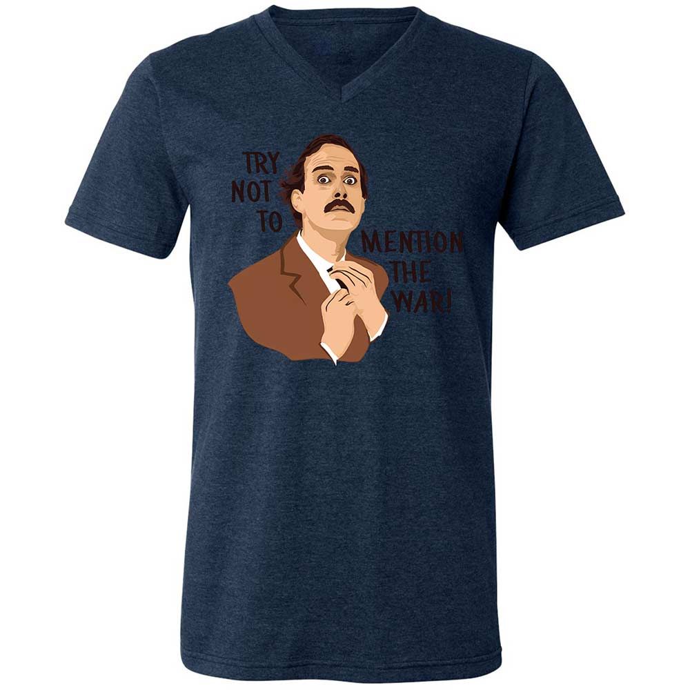 Unisex V-Neck T-Shirt - ZZZSSWFB - Heather Navy - 13