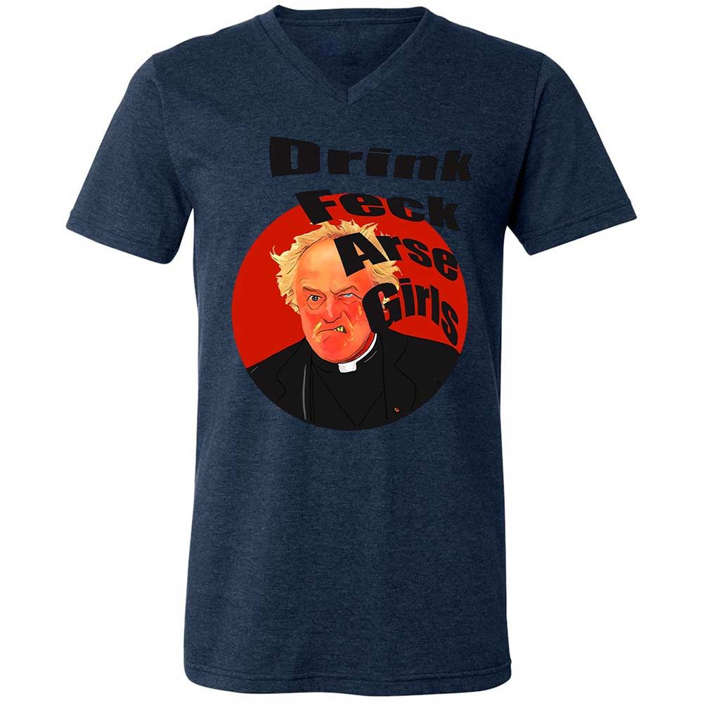 Unisex V-Neck T-Shirt - HTFWXHSP - Heather Navy - 13
