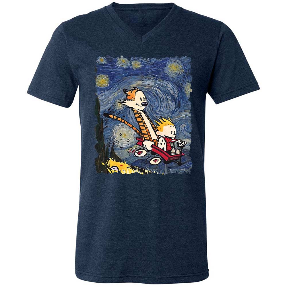 Unisex V-Neck T-Shirt - PDYASERS - Heather Navy - 13