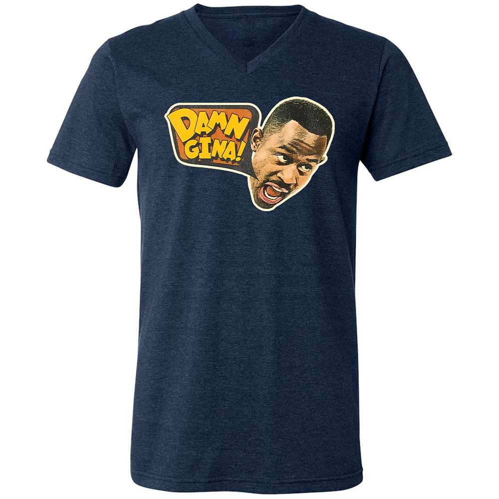 Unisex V-Neck T-Shirt - 4PQSR12N - Heather Navy - 13