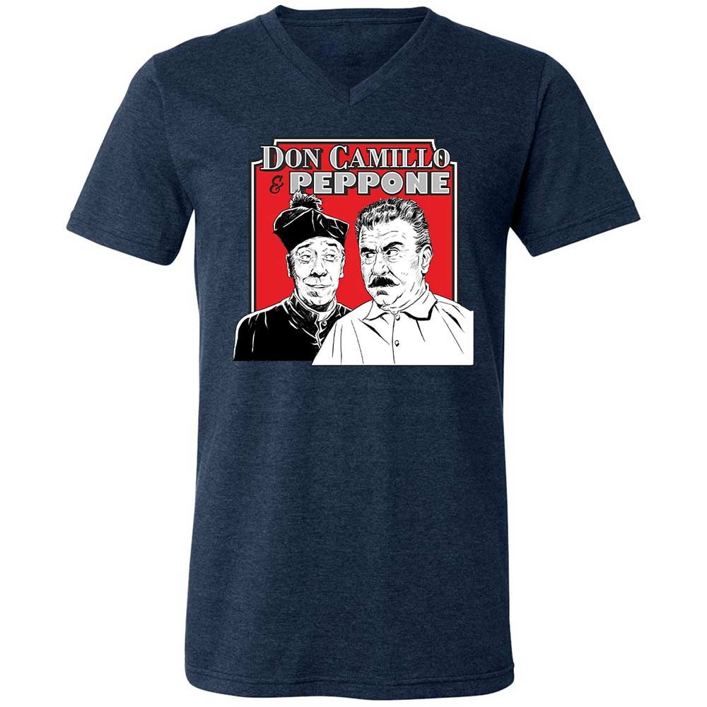 Unisex V-Neck T-Shirt - ELKB8KYS - Heather Navy - 13