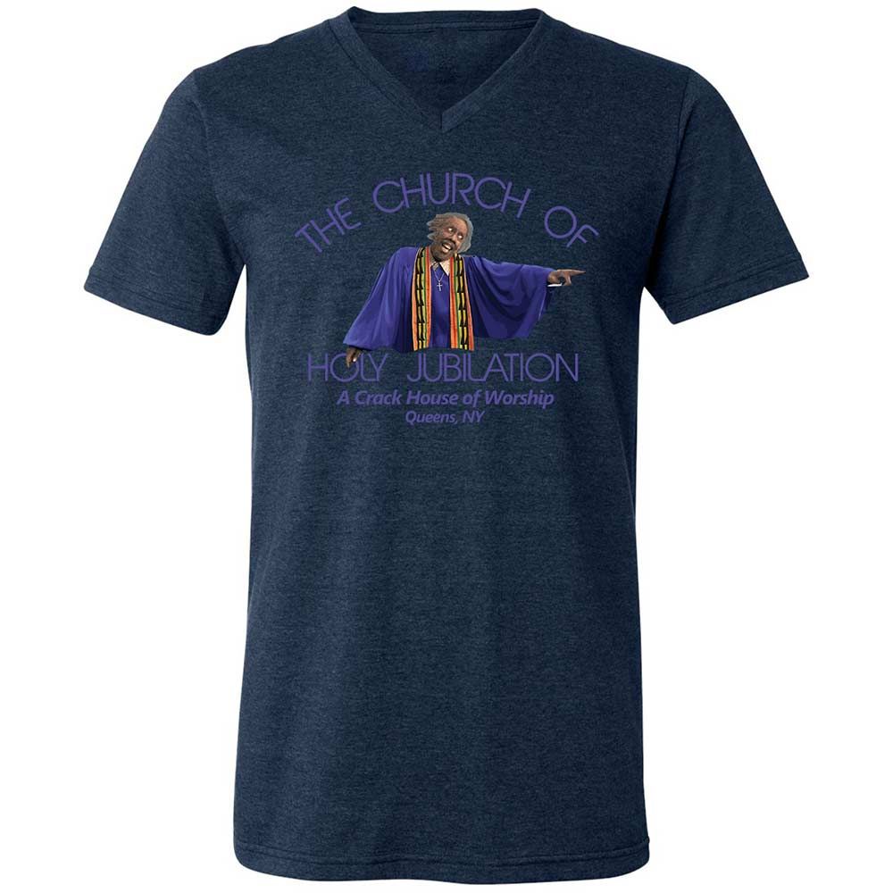 Unisex V-Neck T-Shirt - WQ3DNRZ3 - Heather Navy - 13