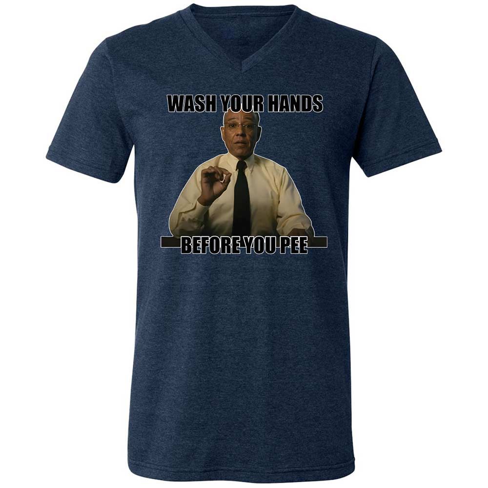 Unisex V-Neck T-Shirt - C2U7RHMR - Heather Navy - 13