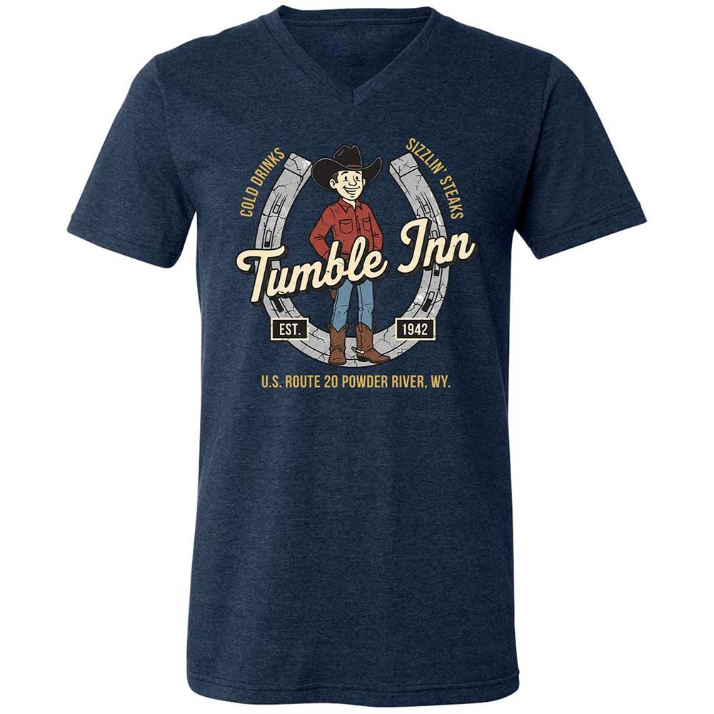 Unisex V-Neck T-Shirt - 65EF5G7D - Heather Navy - 13