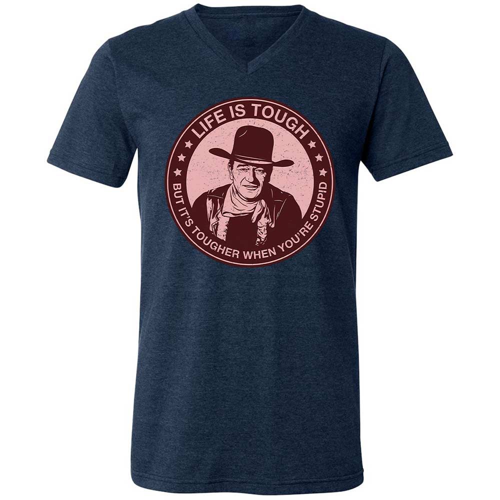 Unisex V-Neck T-Shirt - YRARH1BQ - Heather Navy - 13