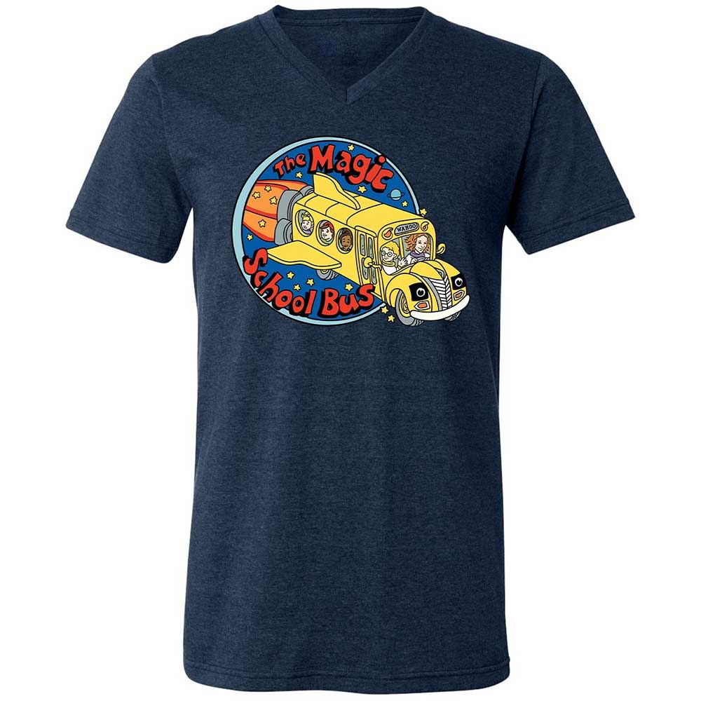 Unisex V-Neck T-Shirt - 7WT8Y391 - Heather Navy - 13