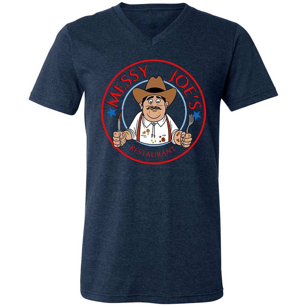 Unisex V-Neck T-Shirt - 5GE4NY99 - Heather Navy - 13