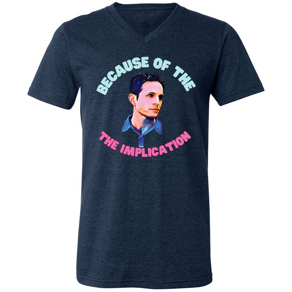 Unisex V-Neck T-Shirt - 27DFFAKC - Heather Navy - 13