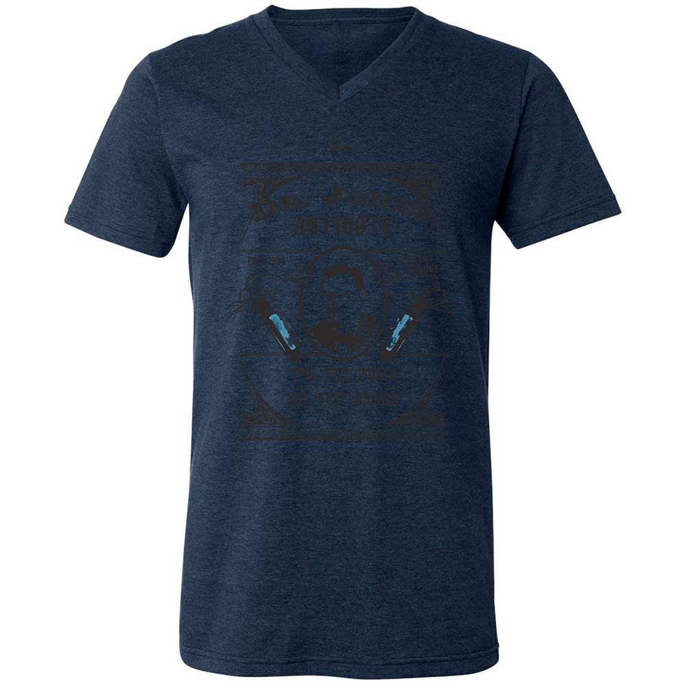 Unisex V-Neck T-Shirt - YFEZFQKR - Heather Navy - 13