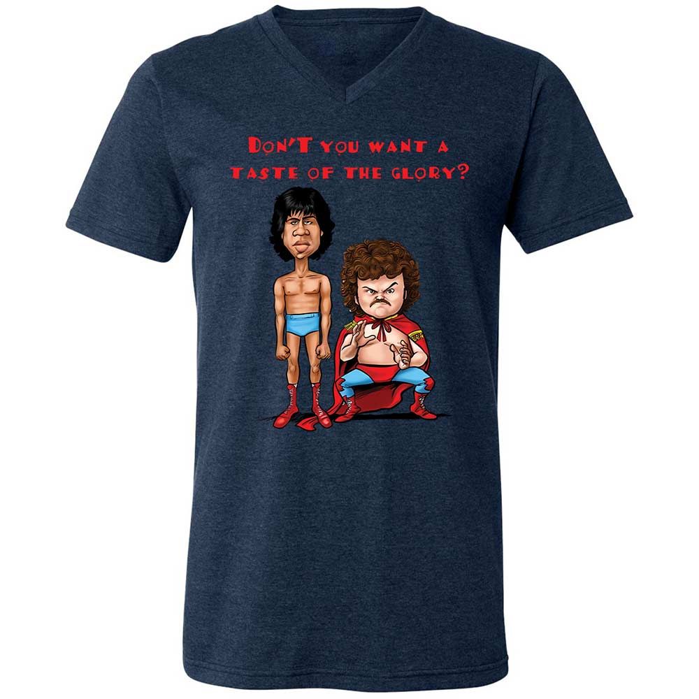 Unisex V-Neck T-Shirt - BRE1AJH3 - Heather Navy - 13