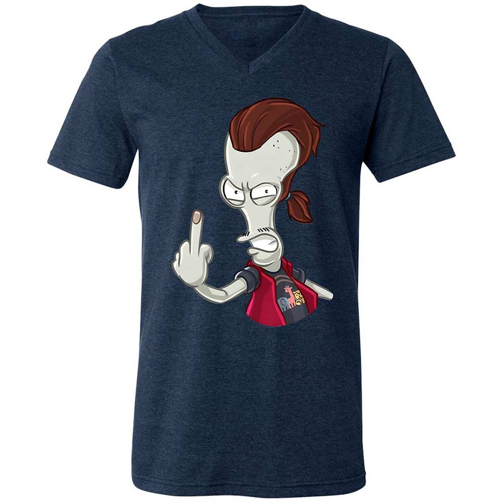 Unisex V-Neck T-Shirt - 9D53CTUE - Heather Navy - 13