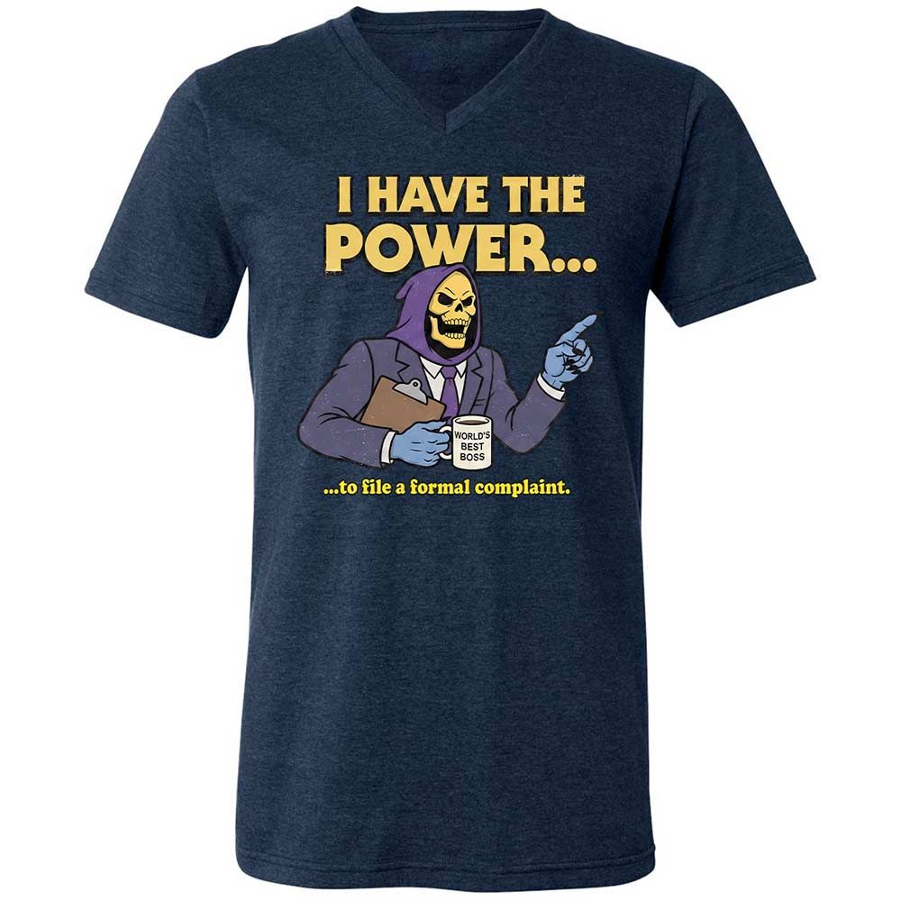 Unisex V-Neck T-Shirt - XZSLJC9S - Heather Navy - 13