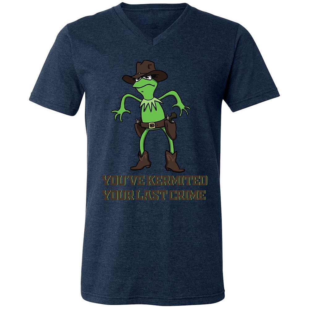 Unisex V-Neck T-Shirt - ZUWTAX6N - Heather Navy - 13