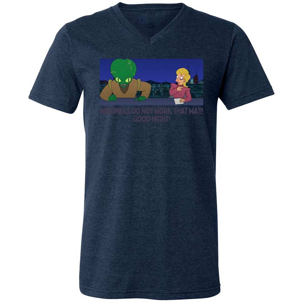 Unisex V-Neck T-Shirt - J9YV6QZ2 - Heather Navy - 13