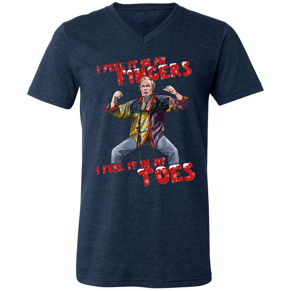 Unisex V-Neck T-Shirt - W4VNK4HC - Heather Navy - 13