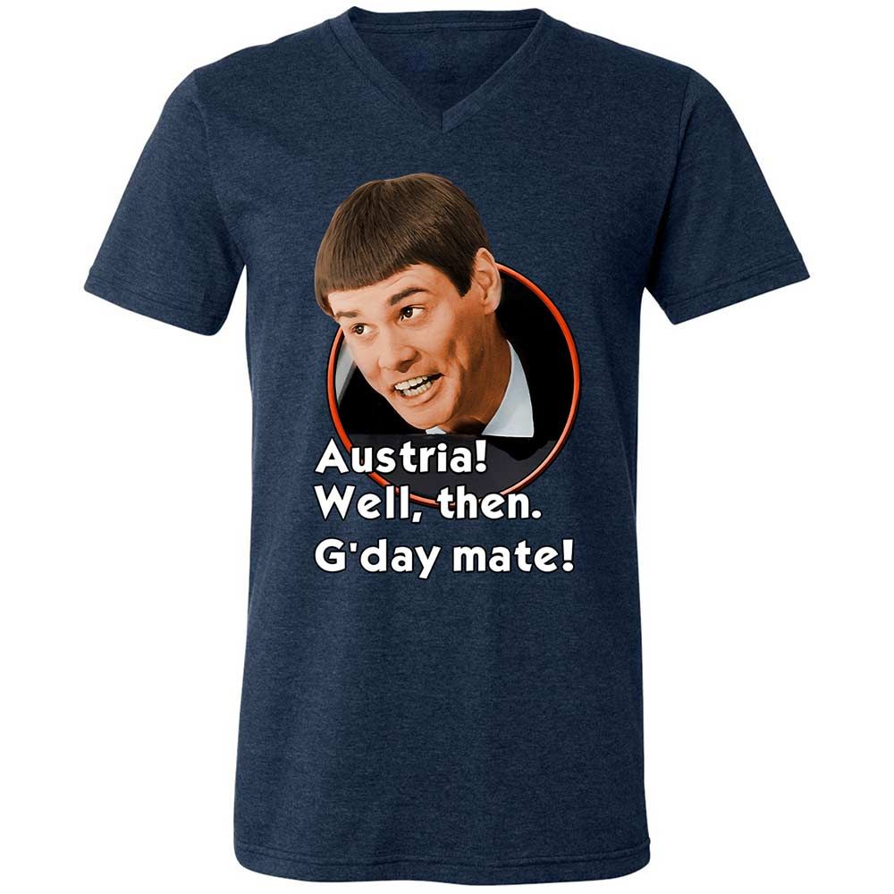 Unisex V-Neck T-Shirt - H6QKQU3V - Heather Navy - 13