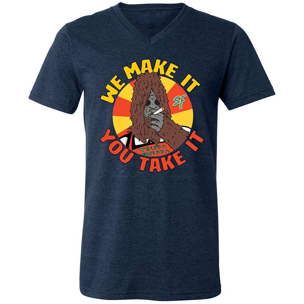 Unisex V-Neck T-Shirt - H43PUMHM - Heather Navy - 13