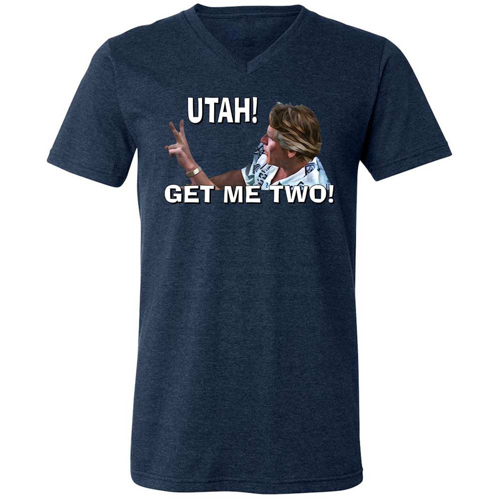 Unisex V-Neck T-Shirt - 4696MLQE - Heather Navy - 13