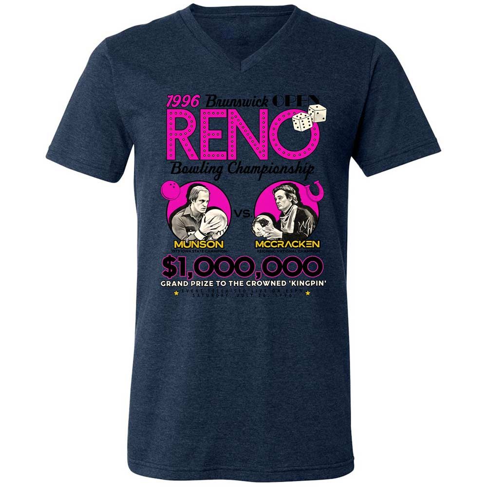 Unisex V-Neck T-Shirt - WRGSNQHQ - Heather Navy - 13