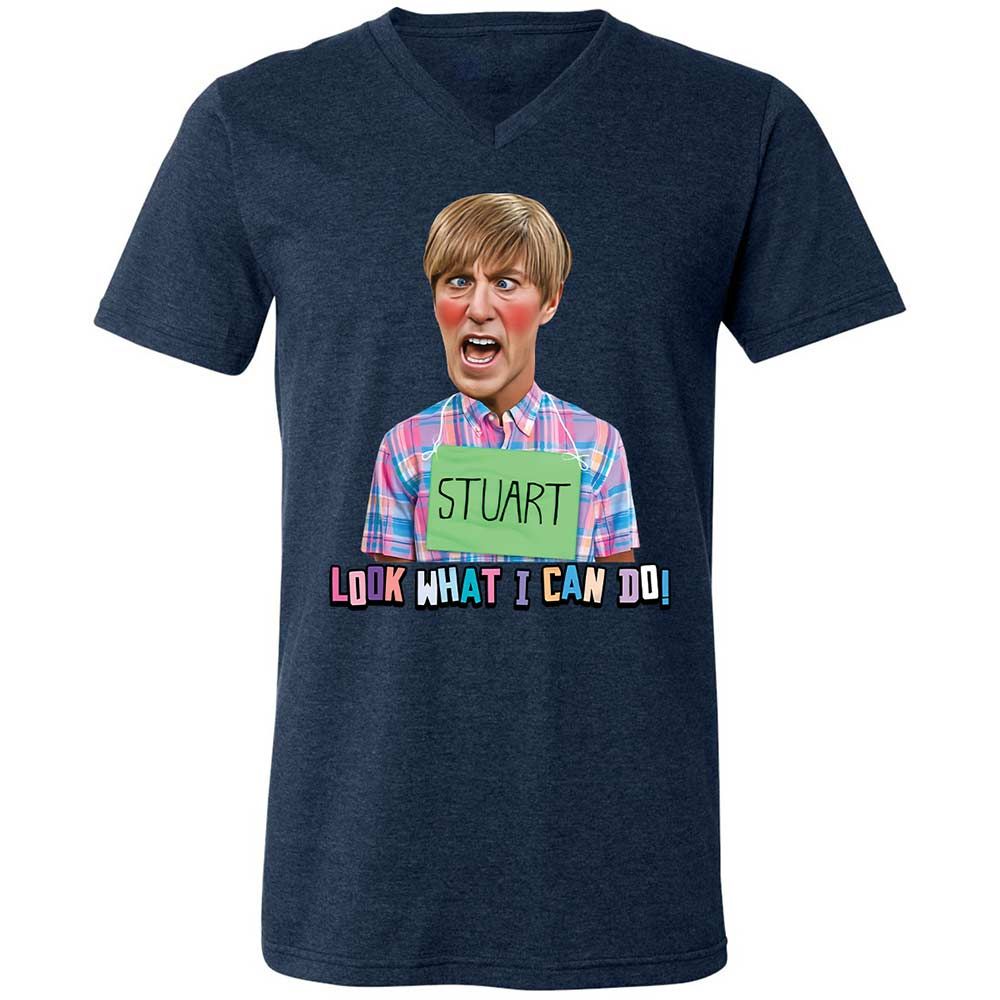 Unisex V-Neck T-Shirt - 36E5UNXW - Heather Navy - 13
