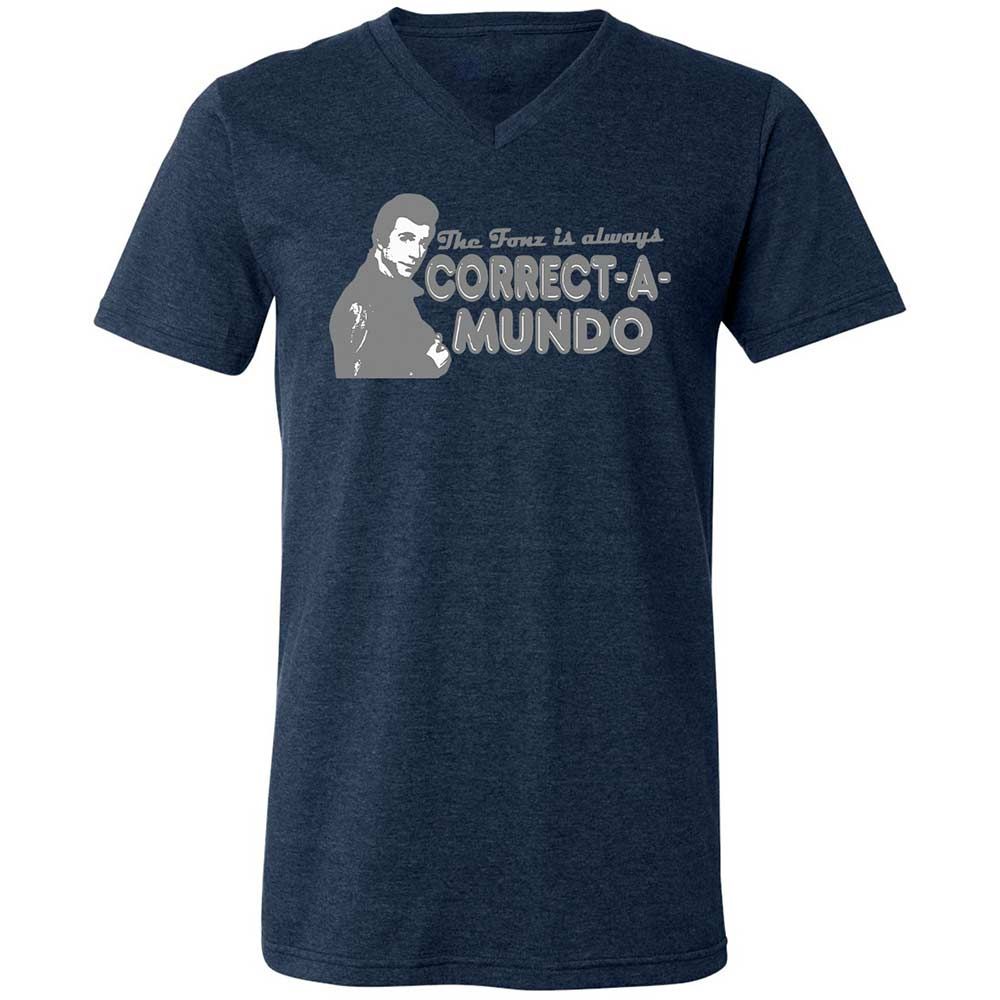 Unisex V-Neck T-Shirt - N1Q8UC2A - Heather Navy - 13