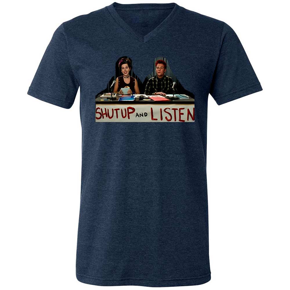 Unisex V-Neck T-Shirt - E4R5B8YE - Heather Navy - 13