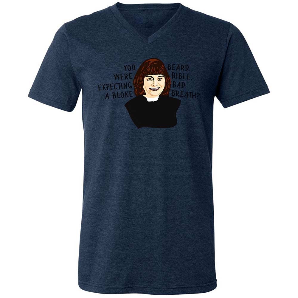 Unisex V-Neck T-Shirt - ZQ4ULL2D - Heather Navy - 13
