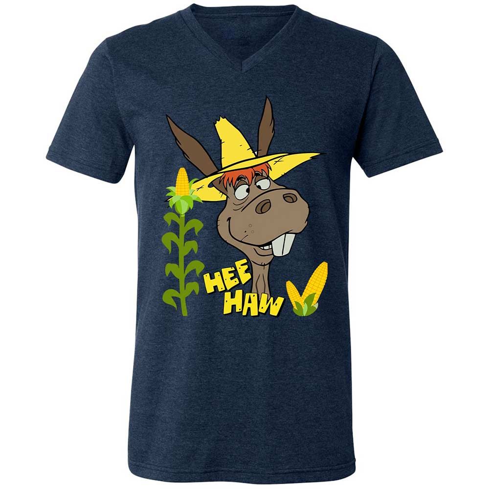 Unisex V-Neck T-Shirt - XDKT7B58 - Heather Navy - 13