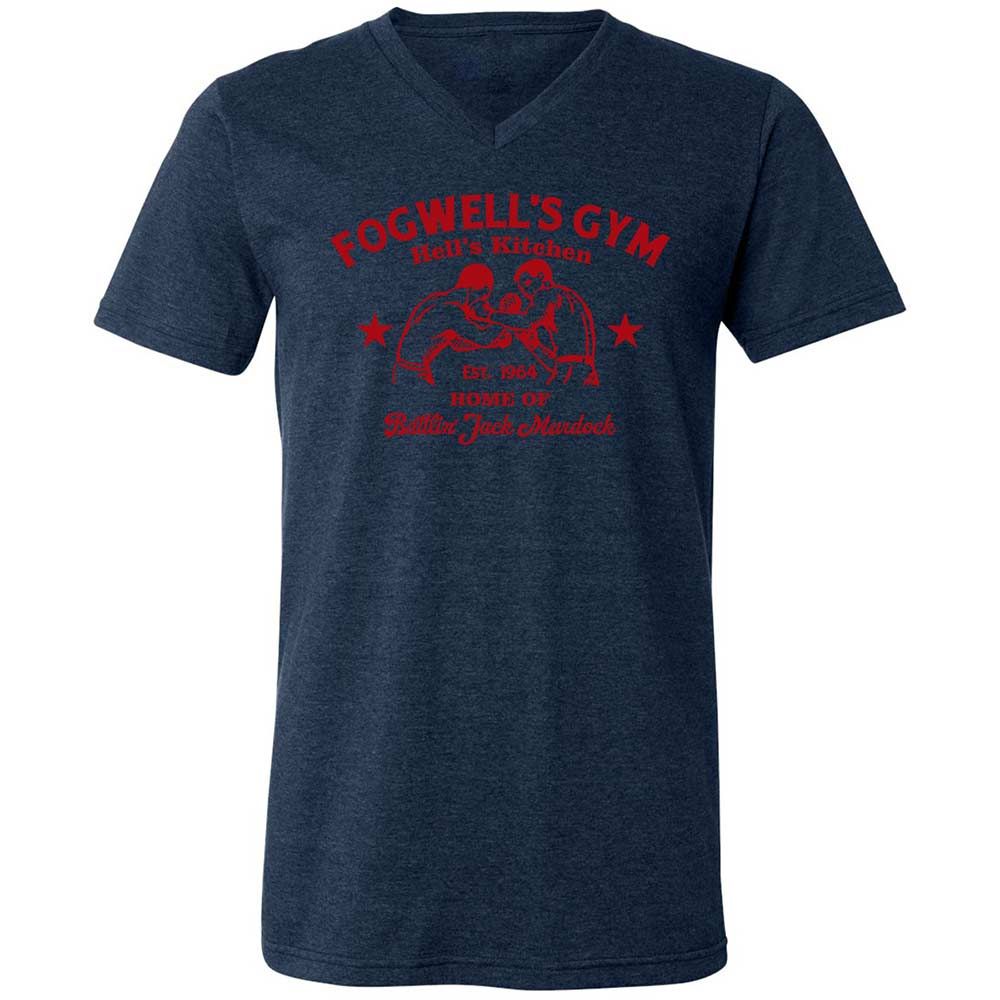 Unisex V-Neck T-Shirt - F72RK7BQ - Heather Navy - 13