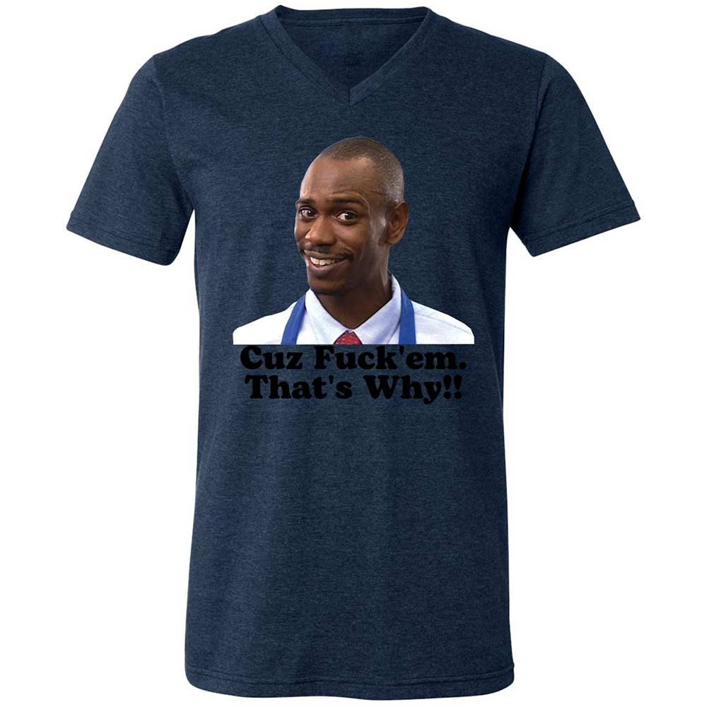 Unisex V-Neck T-Shirt - 3CCZWHEV - Heather Navy - 13