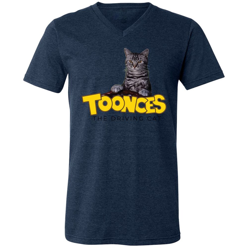 Unisex V-Neck T-Shirt - SN7WGWV3 - Heather Navy - 13