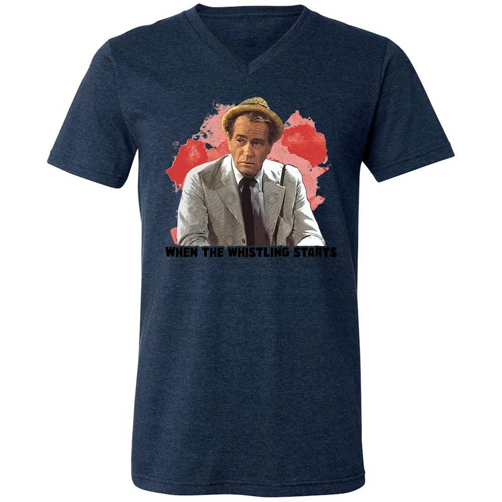 Unisex V-Neck T-Shirt - SKZ93UKW - Heather Navy - 13
