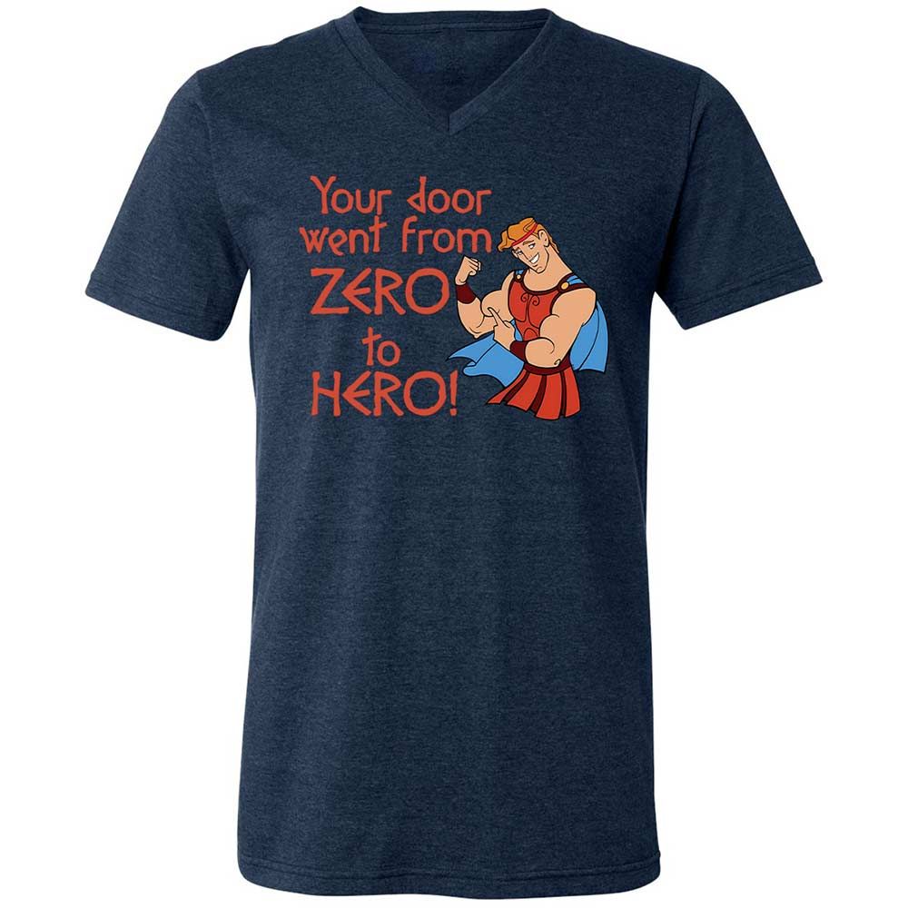 Unisex V-Neck T-Shirt - Q7UF636K - Heather Navy - 13