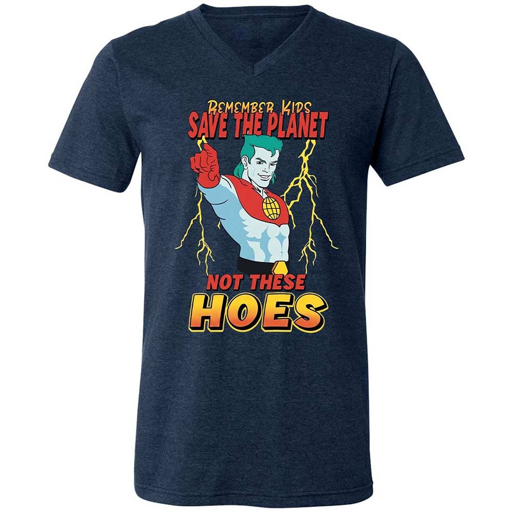 Unisex V-Neck T-Shirt - GNLAPTU5 - Heather Navy - 13