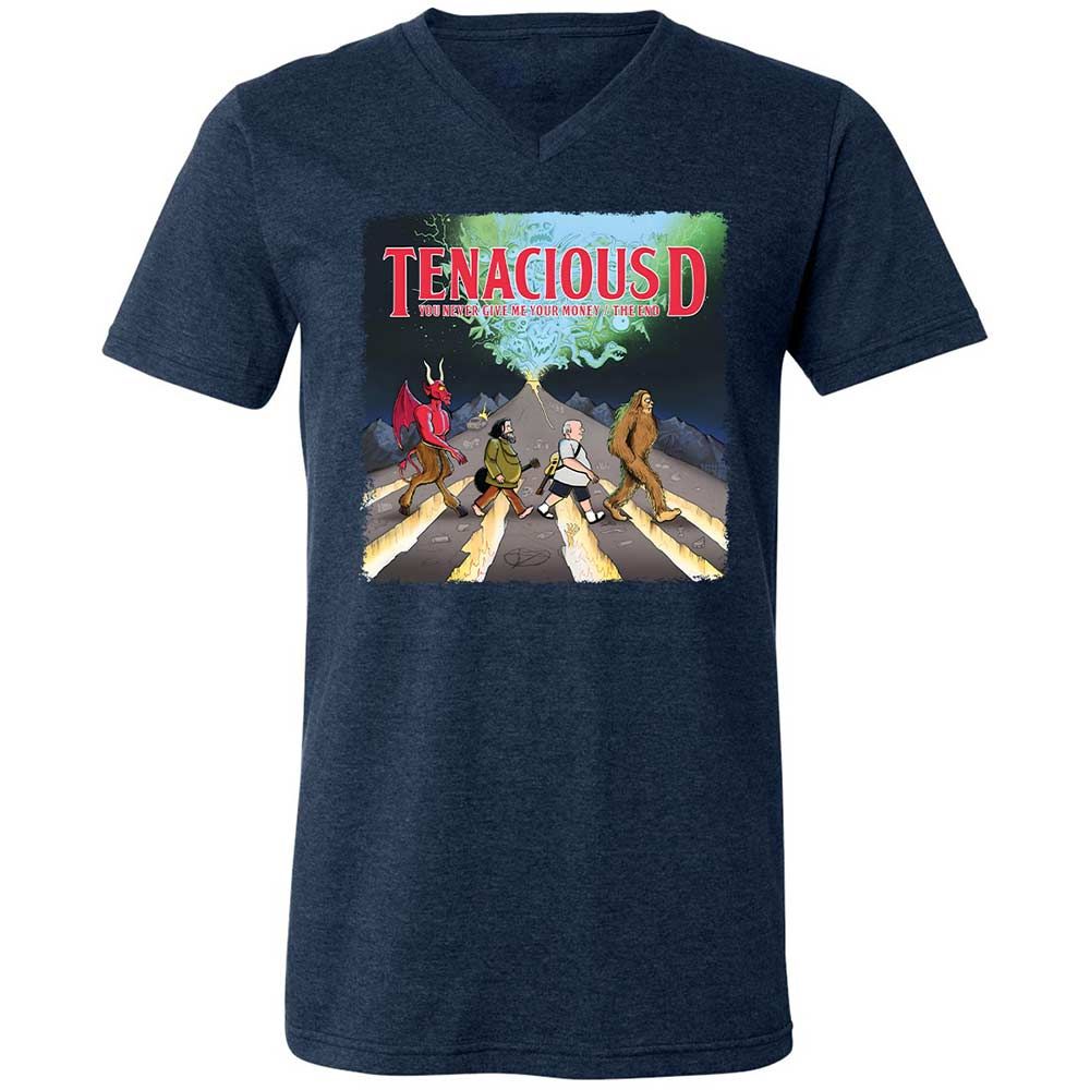 Unisex V-Neck T-Shirt - WTB8PQE3 - Heather Navy - 13